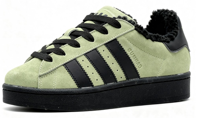 Кроссовки Adidas Campus 00s Green Black With Fur зимние