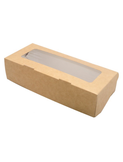 Коробка кондитерская с окном (крафт), 165*70*40мм