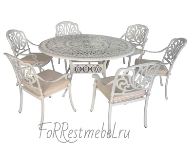 садовый комплект Palermo на шесть персон белого цвета