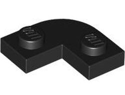 Plate, Round Corner 2 x 2 with 1 x 1 Cutout, Black (79491 / 6430580)