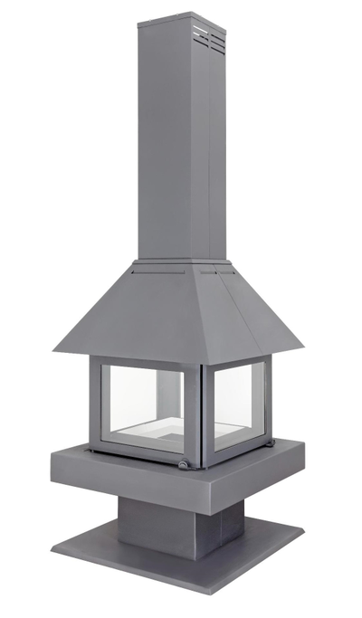 Экокамин Эклипс островной 4D графит