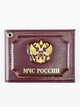 Обложка под удостоверение «МЧС России» с металлическим знаком