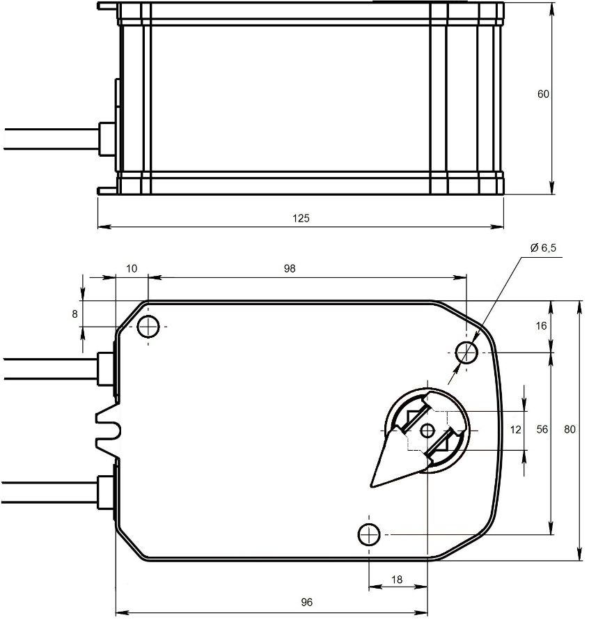 TECHNO SF-2.5DF/230V привод противопожарный с пружинным возвратом с концевыми выключателями 2,5Nm, 220В - 1