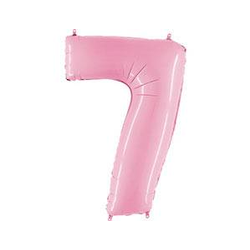 Воздушный шар фольгированный "ЦИФРА 7. Розовый" 102 см.