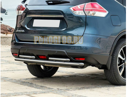 Защита заднего бампера d57/d42 Nissan X-trail T32 (ниссан х треил Т32)