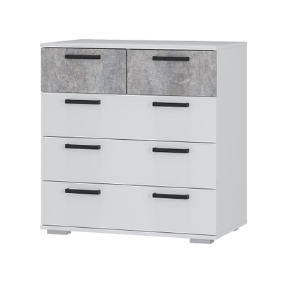 Комод Стандарт-5 NEW Белый/цемент светлый, Ш800хГ460хВ829