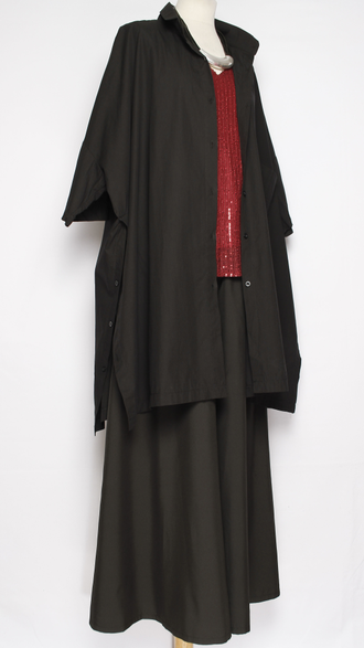 Рубашка Бохо "Хлопок свободная" черная до р.58