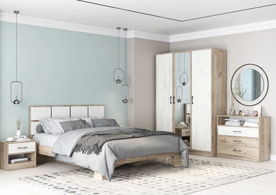 Стол туалетный СТ-2 , №2, с зеркалом крафт белый/серый