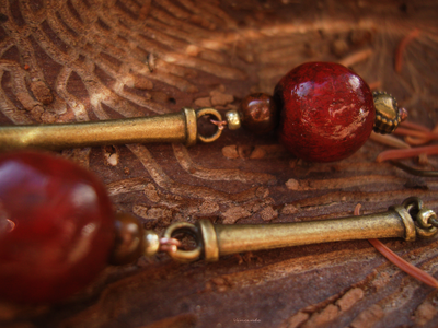 Серьги в стиле бохо "Сказка про волшебные лесные ягоды"