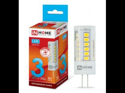 Лампа светодиодная ASD/inHome VC JC G4 3W(270lm) 12V 4000К 4K (без пульсации) 9796