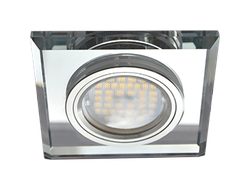 Светильник встраиваемый Ecola DL1651 MR16 GU5.3 квадратный стекло Хром/Хром 25x90x90 FC1651EFF
