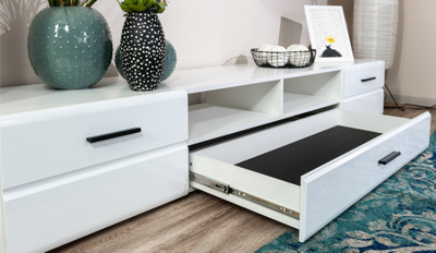 Гостиная Йорк с шкафом, белый, белый глянец