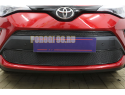 Защита радиатора Toyota C-HR 2019- black верх PREMIUM