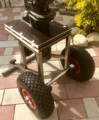 Разборная тележка для лодочного мотора,  захват АКП, Нержавеющая сталь.