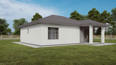 Одноэтажный дом с тремя спальнями 94м² (S64)