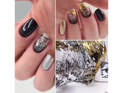 ДЕКОР ДЛЯ НОГТЕЙ ВУАЛЬ С ФОЛЬГОЙ 1ШТ