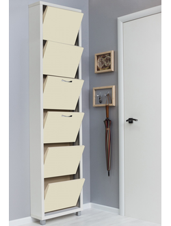 Обувница Айрон-6 Люкс (фасад стекло Капучино)