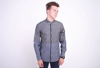 Рубашка Контрастная D - Code Серый / Голубой