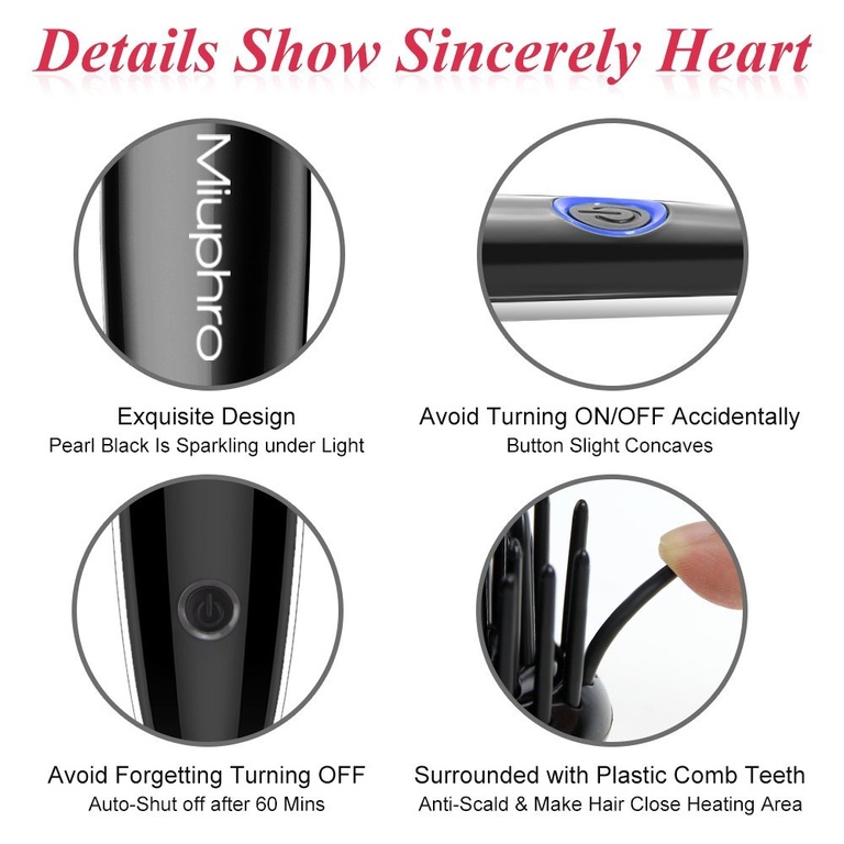 Miuphro hair straightener brush sales