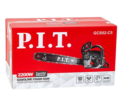 Бензопила P.I.T. GCS52-C5 МАСТЕР (18"450мм,2кВт ,52 см³,хром.цил.,легкй старт,масл-с, 2х ресурс)