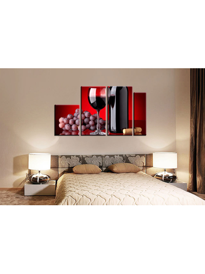 Модульная картина "Вино и виноград"