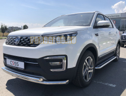 Защита переднего бампера двойная d60/42 для Changan CS55 2018-