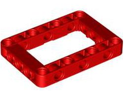 Technic, Liftarm, Modified Frame Thick 5 x 7 Open Center, Red (64179 / 6016155)