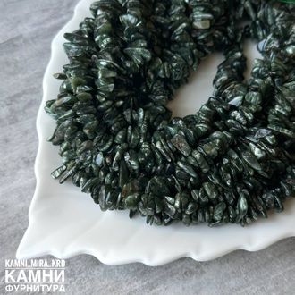 Серафинит крошка 4-9 мм, цена за нить 19 см