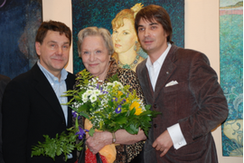 с Сергеем МАКОВЕЦКИМ   /Народный артист РФ/   
 и Риммой МАРКОВОЙ   /Народная артистка РФ/