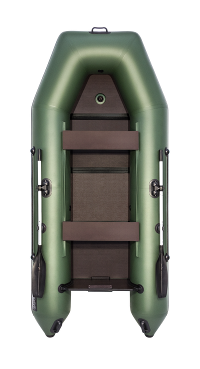 Моторная лодка Аква 3200 слань-книжка киль зеленый