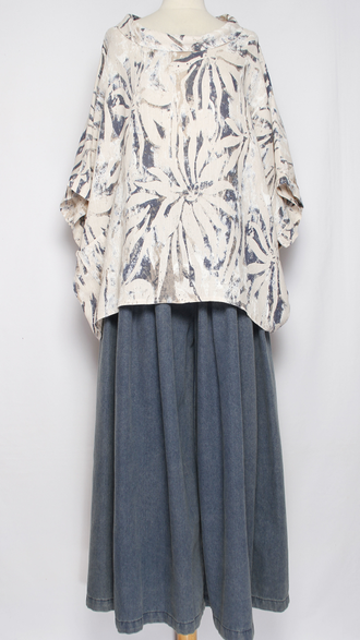 БЛУЗА ЛЁН "КИМОНО ХОМУТ АСТРА" белая, бежевая, св.бежевая, желтая до р.56