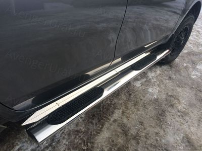 Пороги овальные с накладкой 120х60 мм