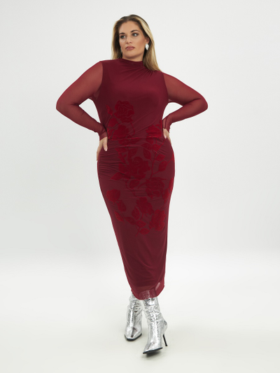 Платье облегающее вишнёвого цвета