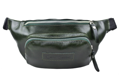 Кожаная поясная сумка Scarlino dark green (арт. 7018-11)