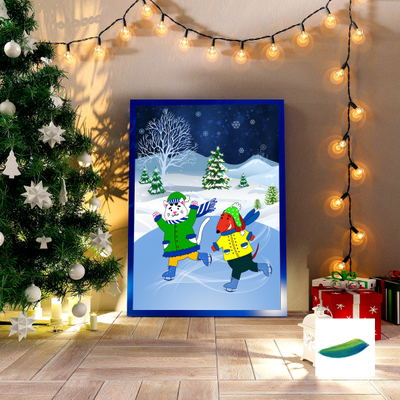 Постер «Каток» из детской коллекции «Мишаня и Тимурчик»