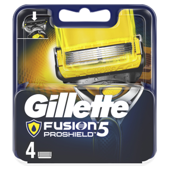 Сменная кассета Gillette Fusion5 ProShield, 4 шт Со смазывающими полосками до и после лезвий
