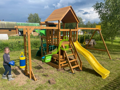 Детская площадка IgraGrad Крафт Pro 4 с трубой мод.2