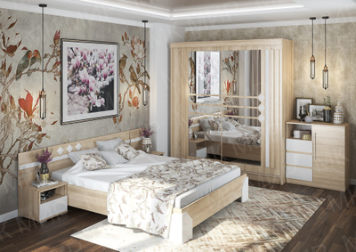 Софи Тумба прикроватная (400*750*408мм), дуб сонома/белый