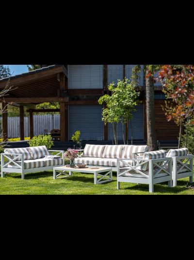 Белая диванная группа из алюминия MIA XL