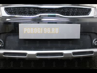 Защита радиатора KIA Rio X-Line 2017- (3 части) black низ