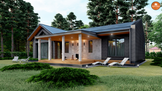 Одноэтажный дом из Газобетона - 130м2