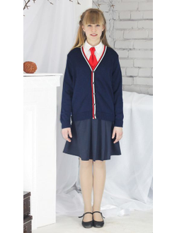 Кардиган школьный с контрастной бейкой (3 цвета)