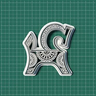 каттер "Лошадка орнамент"