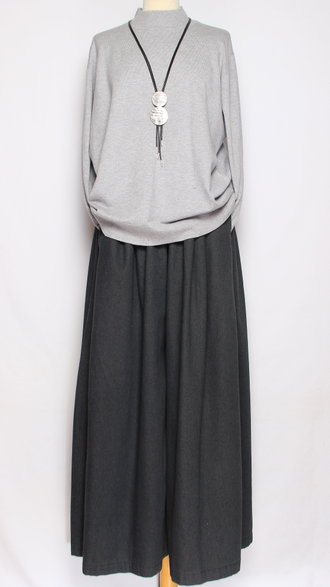 Джемпер "ГЛАДКИЙ С ДЛИННЫМ РУКАВОМ " 7811 бирюзовый, т.голубой, черный, зеленый, серый  р.52-56