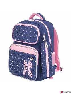 Рюкзак ЮНЛАНДИЯ COMPLETE с пеналом в комплекте, эрго-спинка, «Pink bow», 42×29×14 см. 229972