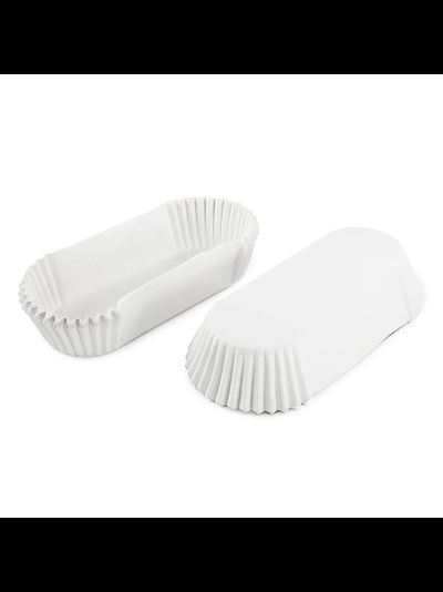 Форма бумажная/капсула для эклеров (белая, 100 шт), 28*110*26мм