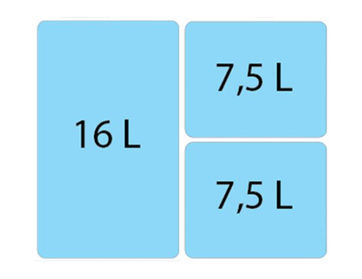 Система сортировки мусора ALBIO 30 1X16 L+2X7,5 L