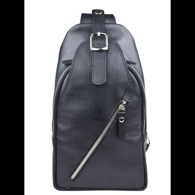 Кожаный кросс-боди рюкзак Crespino black (арт. 
3106-51)