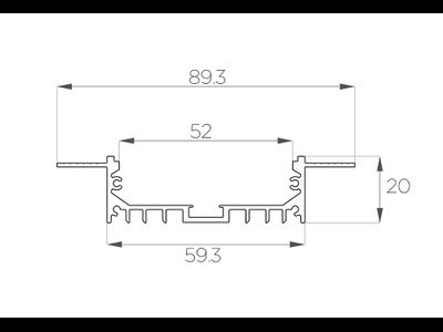 Алюминиевый профиль 4L-9020-SH ANOD Шпаклёвка