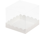 Коробка для торта с прозр. стен. (белая), 150*150*140мм